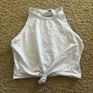 Alphalete Tie Front Cropped Tank